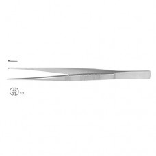 Dissecting Forceps Straight - 1 x 2 Teeth Stainless Steel, 17.5 cm - 7"